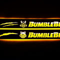 Chevrolet Camaro VI 2016+ stainless steel LED door sill plates with BumbleBee logo