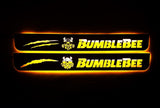 Chevrolet Camaro VI 2016+ stainless steel LED door sill plates with BumbleBee logo