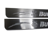 Chevrolet Camaro VI 2016+ stainless steel LED door sill plates with BumbleBee logo