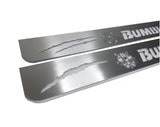 Chevrolet Camaro VI 2016+ stainless steel LED door sill plates with BumbleBee logo