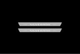 LED door sill plates for Chevrolet Silverado III 2014+ stainless steel with Silverado logo