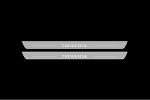 Illuminated LED Door Sill Tread Plates Chevrolet Traverse II 2018+ With Traverse Logo Chevrolet Led Door Sills opdesign