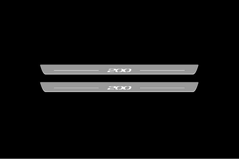 Illuminated LED Door Sill Tread Plates Chrysler 200 II 2015-2017 With 200 Logo Chrysler Led Door Sills opdesign