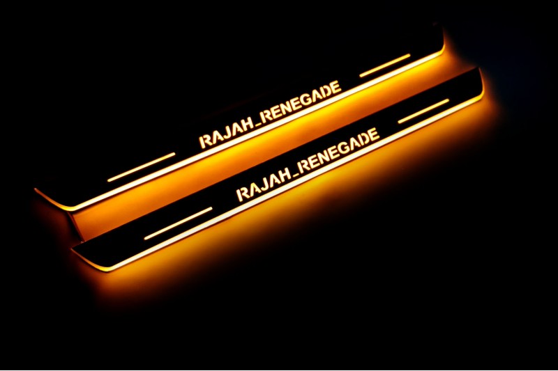 Universal All Years stainless steel LED door sill plates with Custom logo