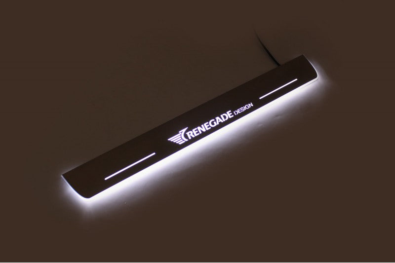 Universal All Years stainless steel LED door sill plates with Custom logo