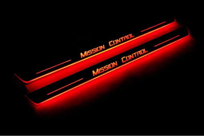 Universal All Years stainless steel LED door sill plates with Custom logo