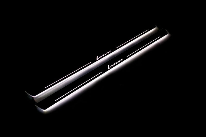 LED door sill plates stainless steel Daewoo Lanos 1997+ with Lanos logo
