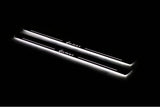 Daewoo Lanos 1997+ illuminated entry guards in stainless steel with Lanos logo