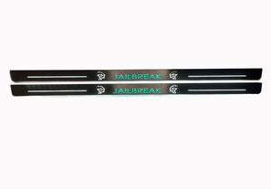 Illuminated LED Door Sill Tread Plates Dodge Challenger 2008-2023 With Jailbreak Logo (Type 5) Dodge Led Door Sills opdesign