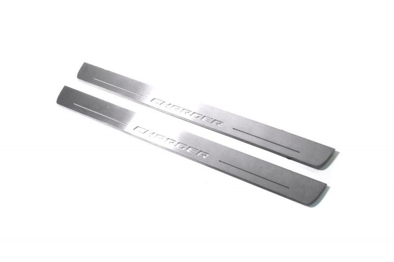Dodge Charger LD 2011+ stainless steel LED door sill plates with Charger logo