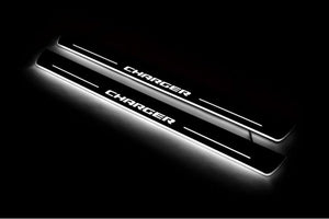 Dodge Charger LD 2011+ stainless steel LED door sill plates with Charger logo