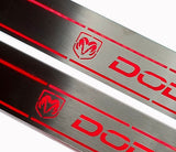 Dodge Charger LD 2011+ illuminated entry guards in stainless steel with DODGE logo