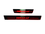 LED door sill plates for Dodge Charger LD 2011+ stainless steel with HELLCAT logo
