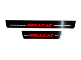 Dodge Charger LD 2011+ illuminated entry guards in stainless steel with HELLCAT logo