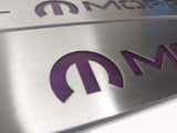 Dodge Charger LD 2011+ entry guards in stainless steel with MOPAR logo