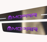 Dodge Charger LD 2011+ stainless steel LED door sill plates with MOPAR logo