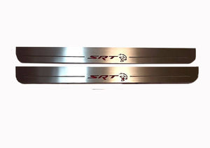 Illuminated LED Door Sill Tread Plates Chrysler 300C II 2011-2023 With HELLCAT Logo Chrysler Led Door Sills opdesign