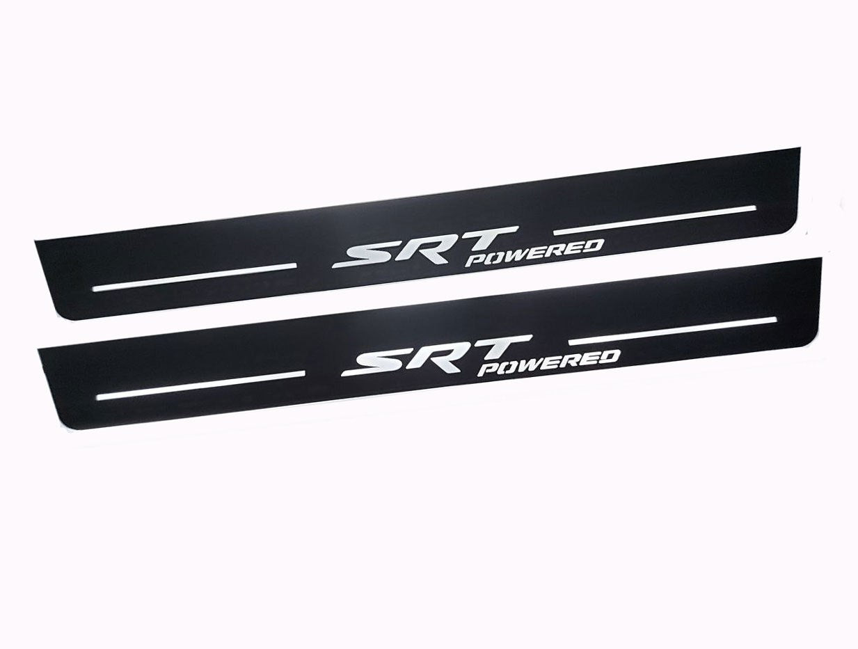 LED door sill plates stainless steel Dodge Charger LD 2011+ with SRT POWERED logo