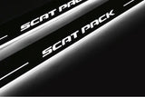 Dodge Charger LD 2011+ stainless steel LED door sill plates with SCAT PACK logo