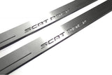 Dodge Charger LD 2011+ stainless steel LED door sill plates with SCAT PACK logo