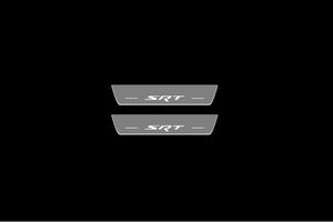 Illuminated LED Door Sill Tread Plates Dodge Charger 2011-2023 With SRT Logo Dodge Led Door Sills opdesign