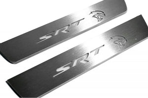 Illuminated LED Door Sill Tread Plates Dodge Durango III 2011+ With DODGE Logo Dodge Led Door Sills opdesign