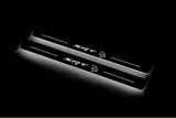 Dodge Durango III 2011+ stainless steel LED door sill plates with SRT Hellcat logo