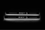 Dodge Durango III 2011+ stainless steel LED door sill plates with SRT Hellcat logo