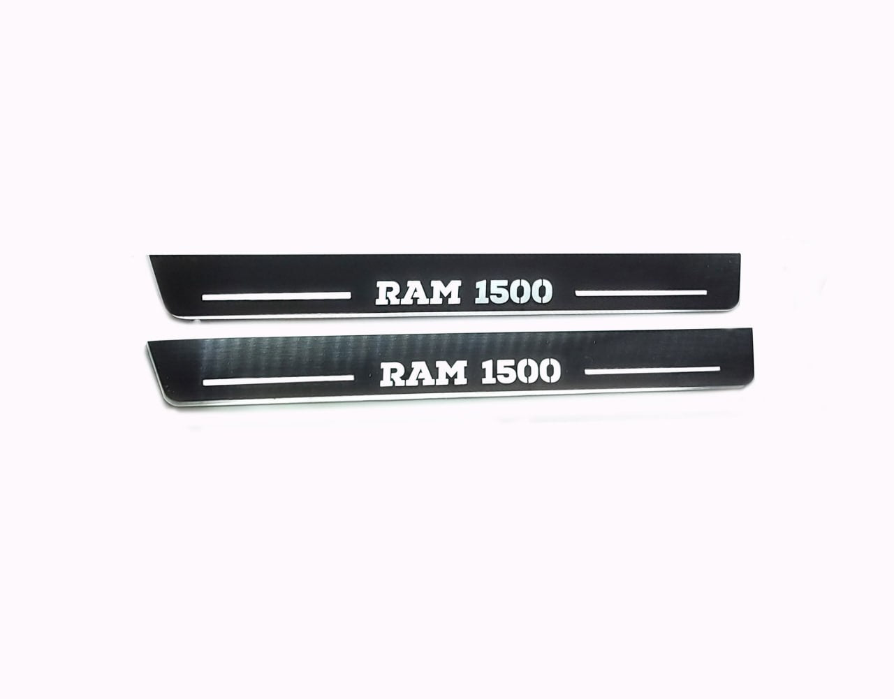 Illuminated LED Door Sill Tread Plates Dodge Ram IV 2009-2018 With RAM 1500 Logo Dodge Led Door Sills opdesign