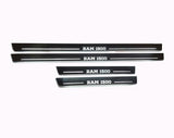 illuminated door sill protectors for RAM 1500 V 2019+ stainless steel with Illuminated RAM 1500 logo