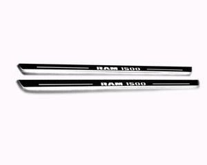Illuminated LED Door Sill Tread Plates Dodge Ram V 2019+ With RAM 1500 Logo (Type 2) Dodge Led Door Sills opdesign