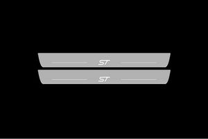 Illuminated LED Door Sill Tread Plates Ford Focus III 2011-2018 With ST Logo Ford Led Door Sills opdesign