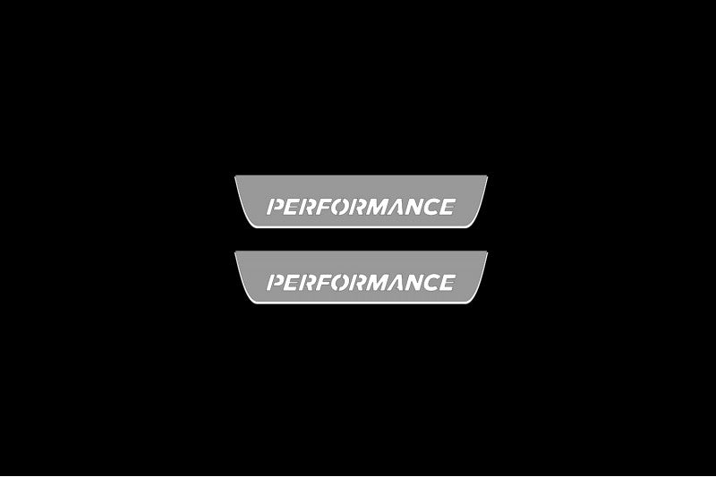 Illuminated LED Door Sill Tread Plates Ford Focus III 2011-2018 With Ford Perfomance Logo Ford Led Door Sills opdesign