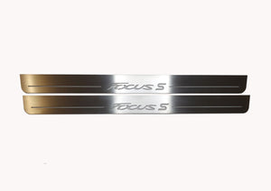 Illuminated LED Door Sill Tread Plates Ford Focus III 2011-2018 With Focus S Logo Ford Led Door Sills opdesign