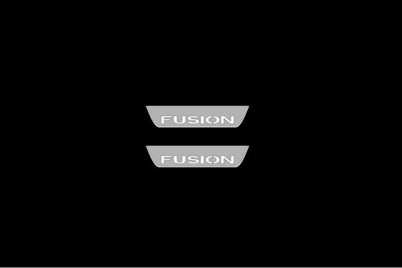 Illuminated LED Door Sill Tread Plates Ford Fusion (Europe) 2002-2012 With Fusion Logo Ford Led Door Sills opdesign