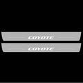 Illuminated LED Door Sill Tread Plates Ford Mustang V 2005-2015 With Coyote Logo Ford Led Door Sills opdesign