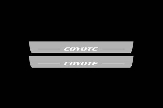 Ford Mustang V S197 2005+ Stainless Steel LED Door Sills – Coyote Logo