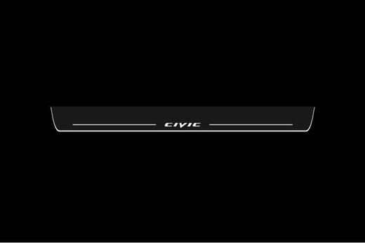 Honda Civic 5D 2006+ Stainless Steel LED Door Sills – Civic Logo