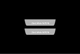 LED door sill plates Hyundai Sonata VIII 2020+ in stainless steel with Sonata logo