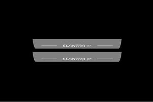 Illuminated LED Door Sill Tread Plates Hyundai Elantra GT 2013-2017 With Elantra GT Logo Hyundai Led Door Sills opdesign