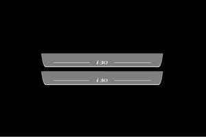 Illuminated LED Door Sill Tread Plates Hyundai i30 II 2012-2017 With i30 Logo Hyundai Led Door Sills opdesign