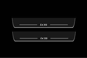 Illuminated LED Door Sill Tread Plates Hyundai ix35 2009-2015 With ix35 Logo Hyundai Led Door Sills opdesign
