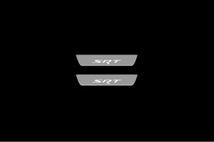 Illuminated LED Door Sill Tread Plates Jeep Grand Cherokee III 2005-2010 With SRT Logo Jeep Led Door Sills opdesign