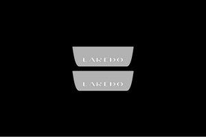 Illuminated LED Door Sill Tread Plates Jeep Grand Cherokee IV 2010-2021 With Laredo Logo Jeep Led Door Sills opdesign