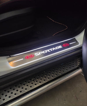 Kia Sportage IV 2015-2022 LED Door Sills Illuminated Scuff Sportage Logo Stainless Steel Entry Guards Door Sills Decoin