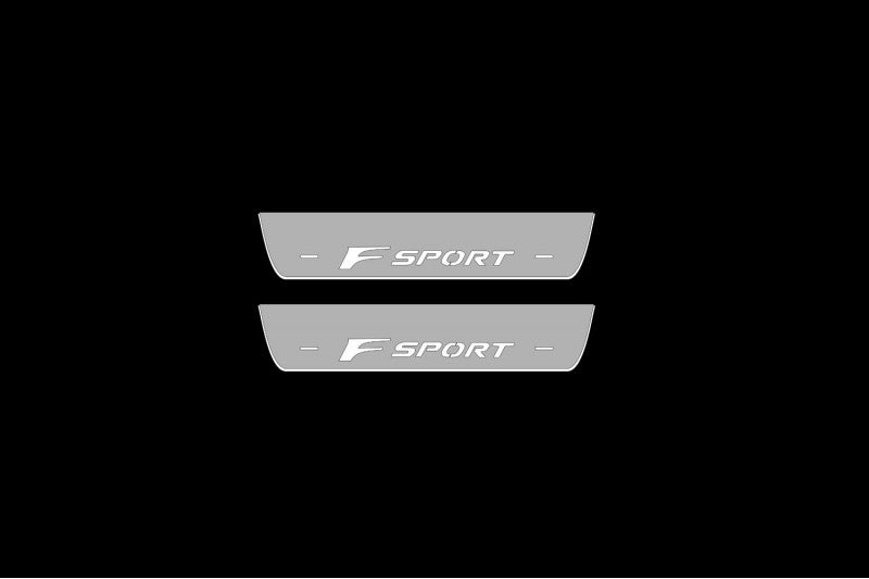 Illuminated LED Door Sill Tread Plates Lexus NX I 2014-2021 With F Sport Logo Lexus Led Door Sills opdesign