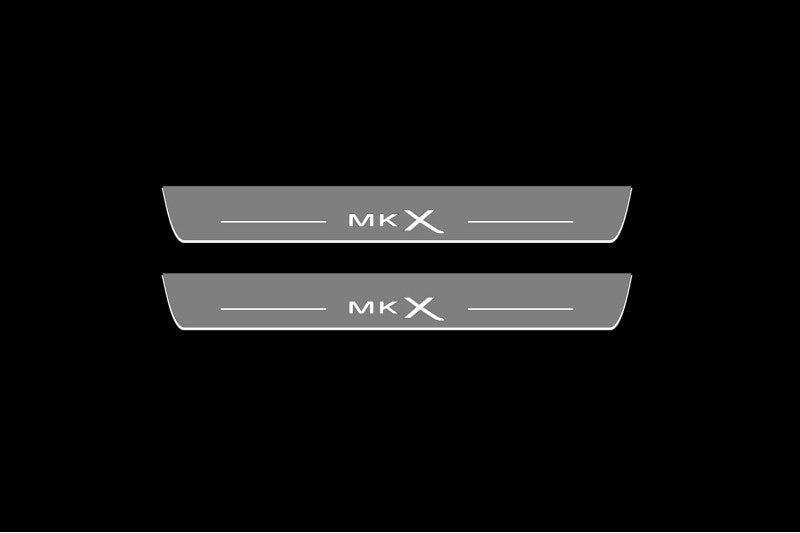 Illuminated LED Door Sill Tread Plates Lincoln MKX II 2016-2018 With MKX Logo Lincoln Led Door Sills opdesign