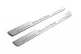 Mercedes CLS X218 2012+ illuminated entry guards in stainless steel with Mercedes-Benz logo