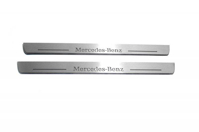 LED door sill plates for Mercedes CLS X218 2012+ stainless steel with Mercedes-Benz logo