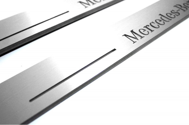 stainless steel door sill plates for Mercedes CLS X218 2012+ with Mercedes-Benz logo